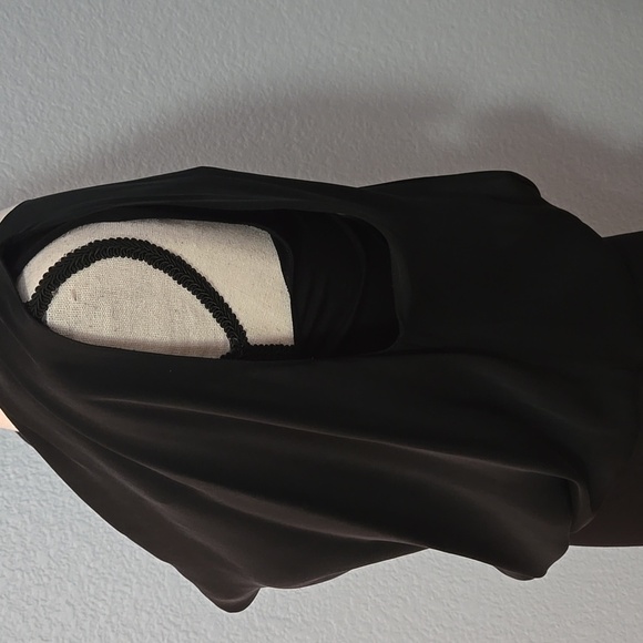 ALICE + OLIVIA Base Black Sleeveless Dress Silk Blouson Top Hem Ruchinfg Sz SM - Picture 6 of 16